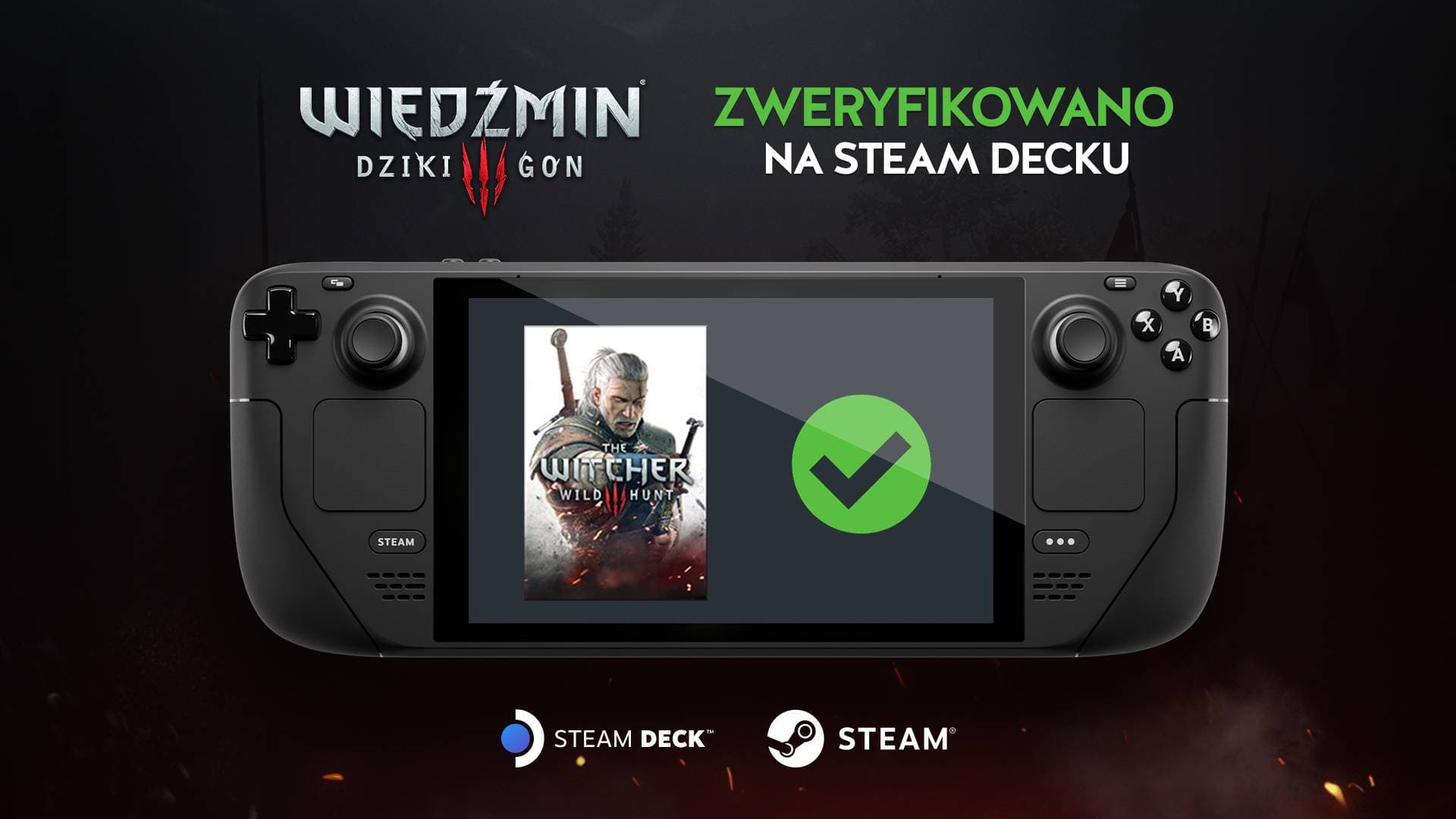 Wiedźmin 3: Dziki Gon — Zweryfikowano na Steam Decku